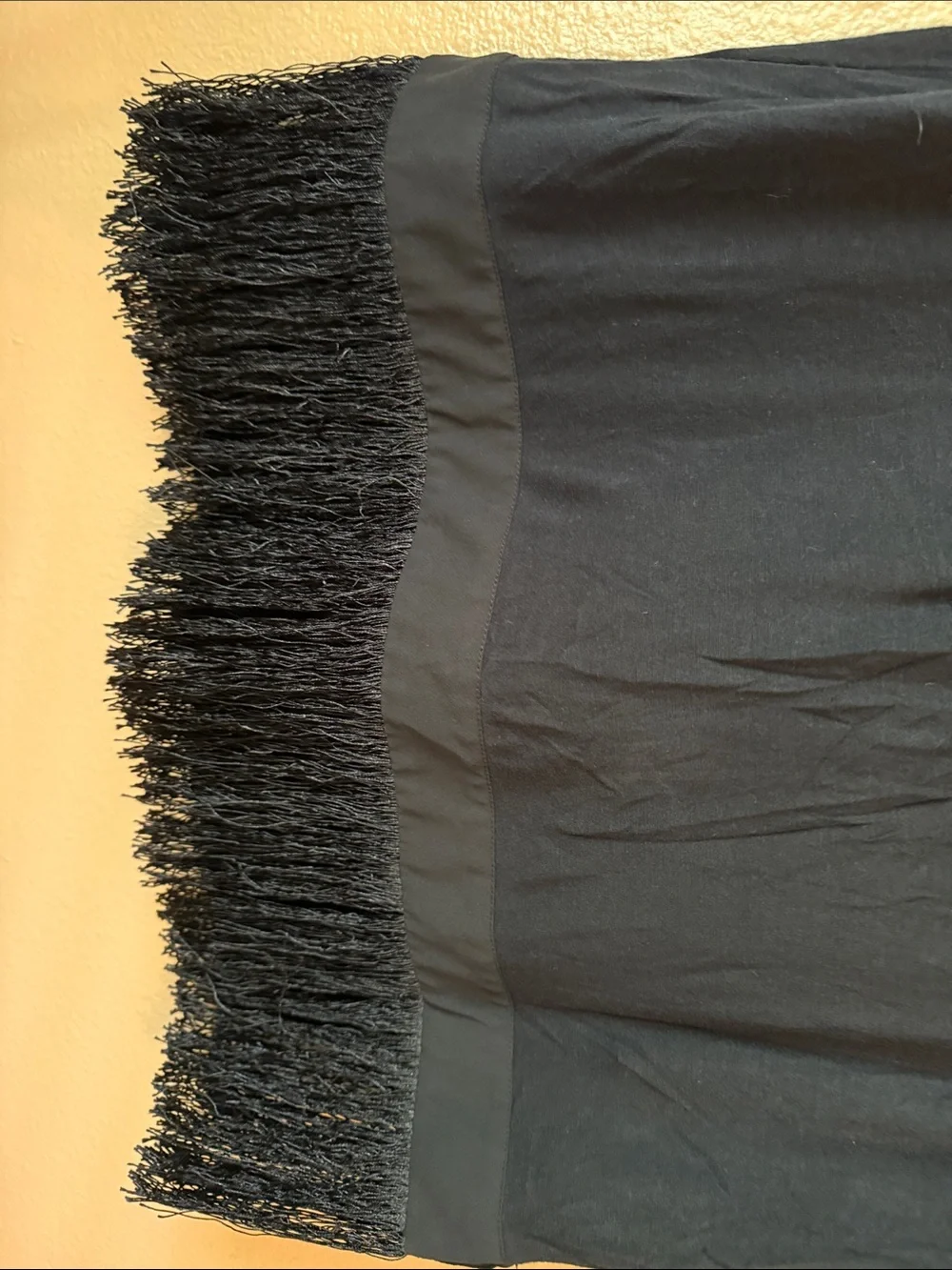 J. Crew Black Sleeveless Fringe-Hem Tank
